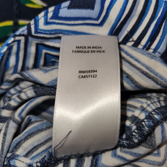 Beachlunchlounge Navy Sleeveless Dress Leaf Print Tassels Size XS Coastal Beachy - Picture 10 of 10